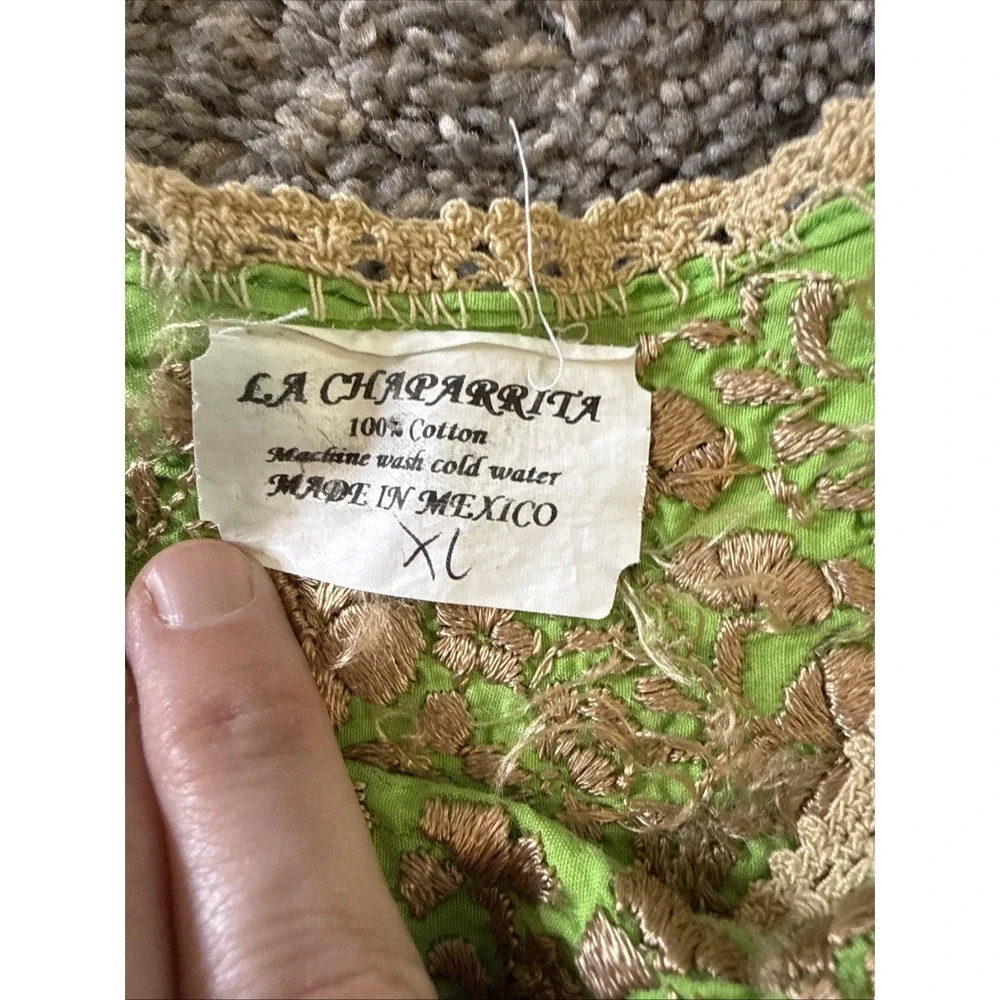 San Antonio Oaxaca Mexican Dress Hand Embroidered Silk Threads